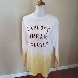 Cold Crush “Explore Dream Discover” Tie-Dye Long Sleeve Tee NWT Size M